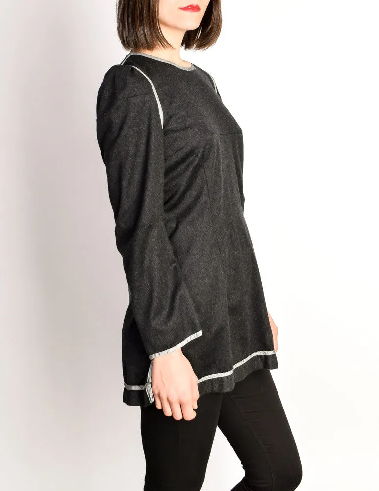 Margiela White Label Grey Wool Tunic Top