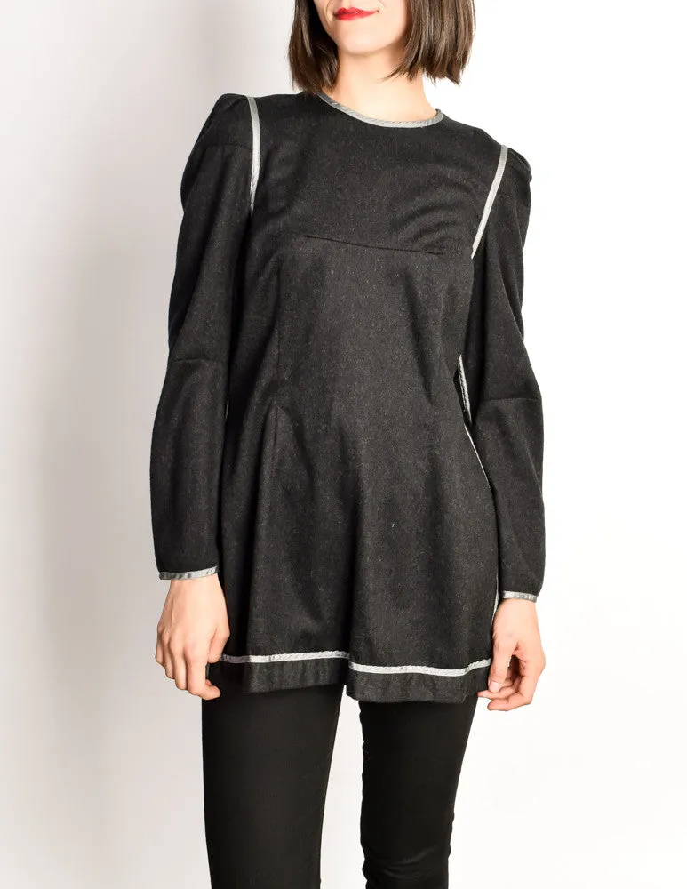 Margiela White Label Grey Wool Tunic Top