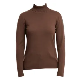 Marina V Polo Neck Sweater Chocolate