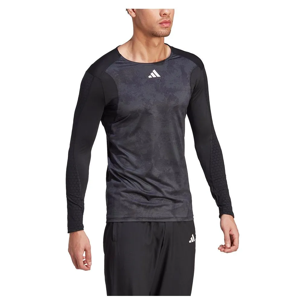 Men's Paris Long Sleeve Tennis Top Carbon and Black