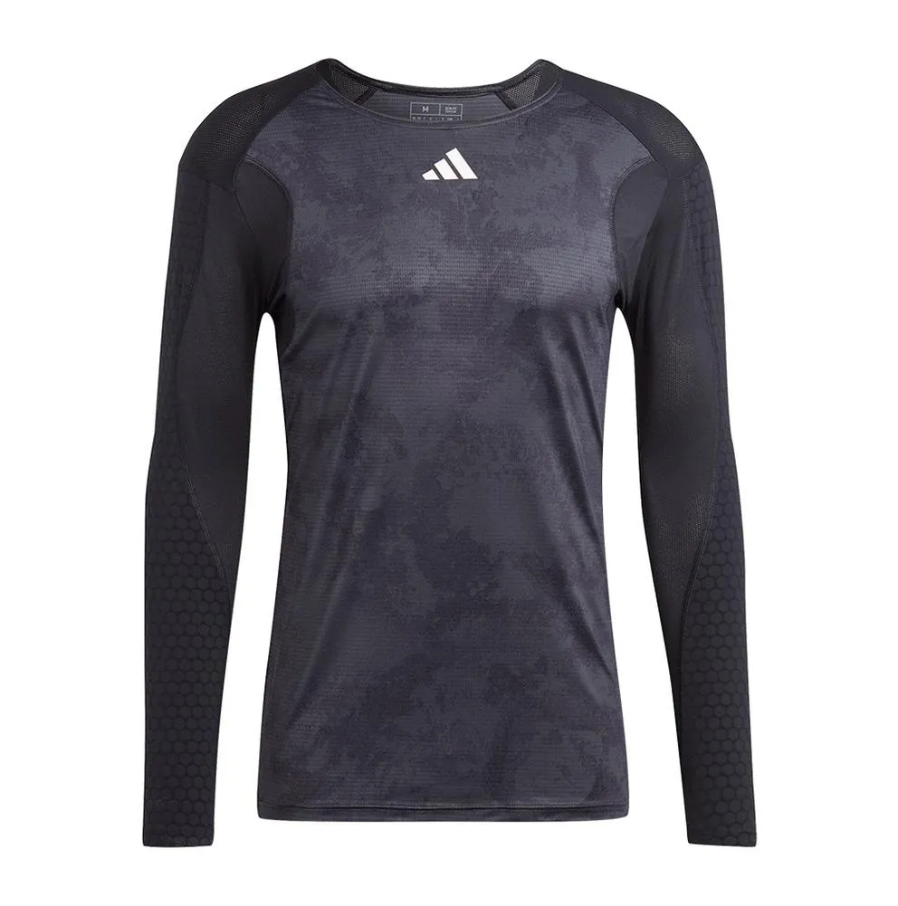 Men's Paris Long Sleeve Tennis Top Carbon and Black