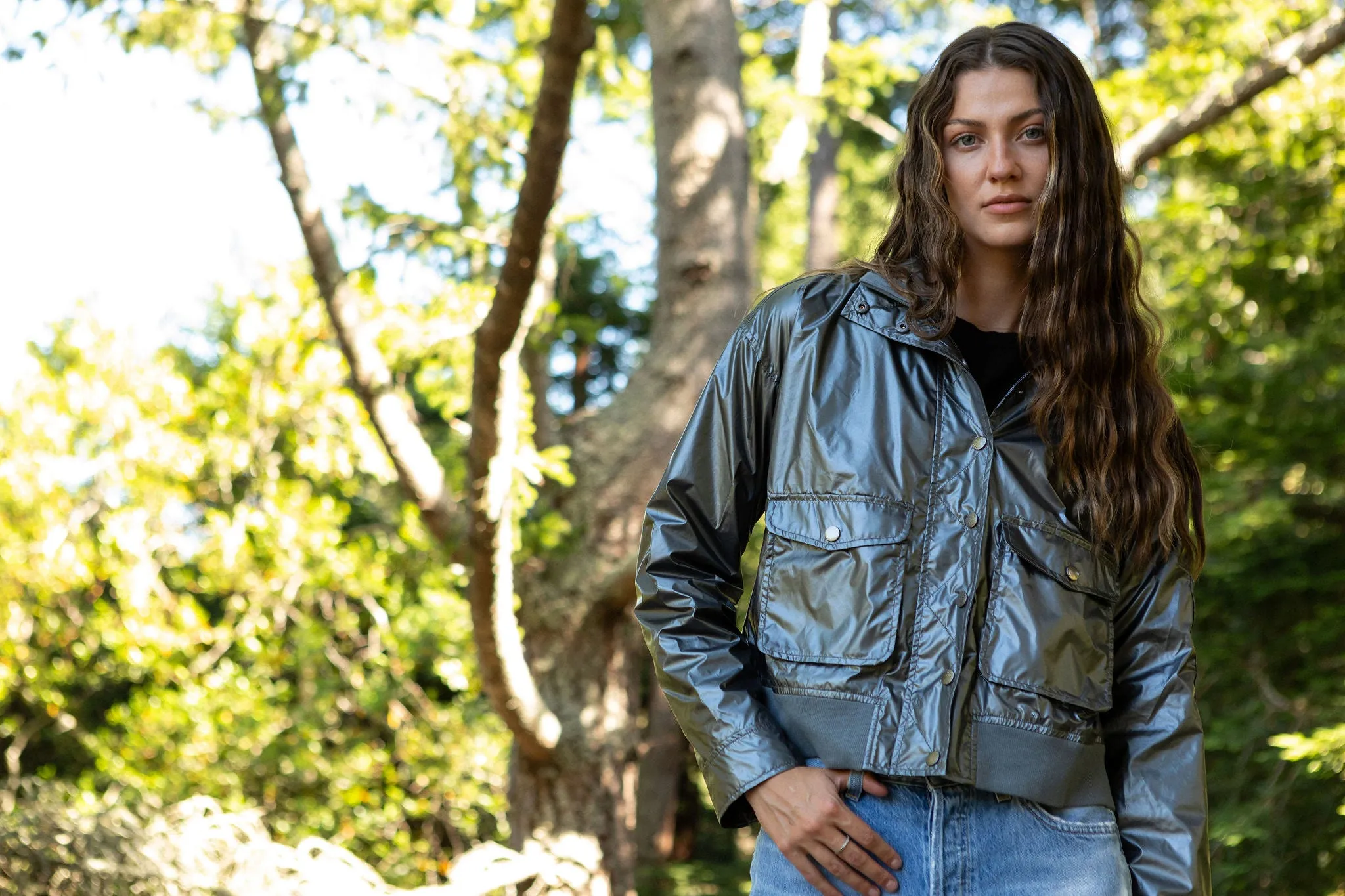 Metallic Aviator Jacket