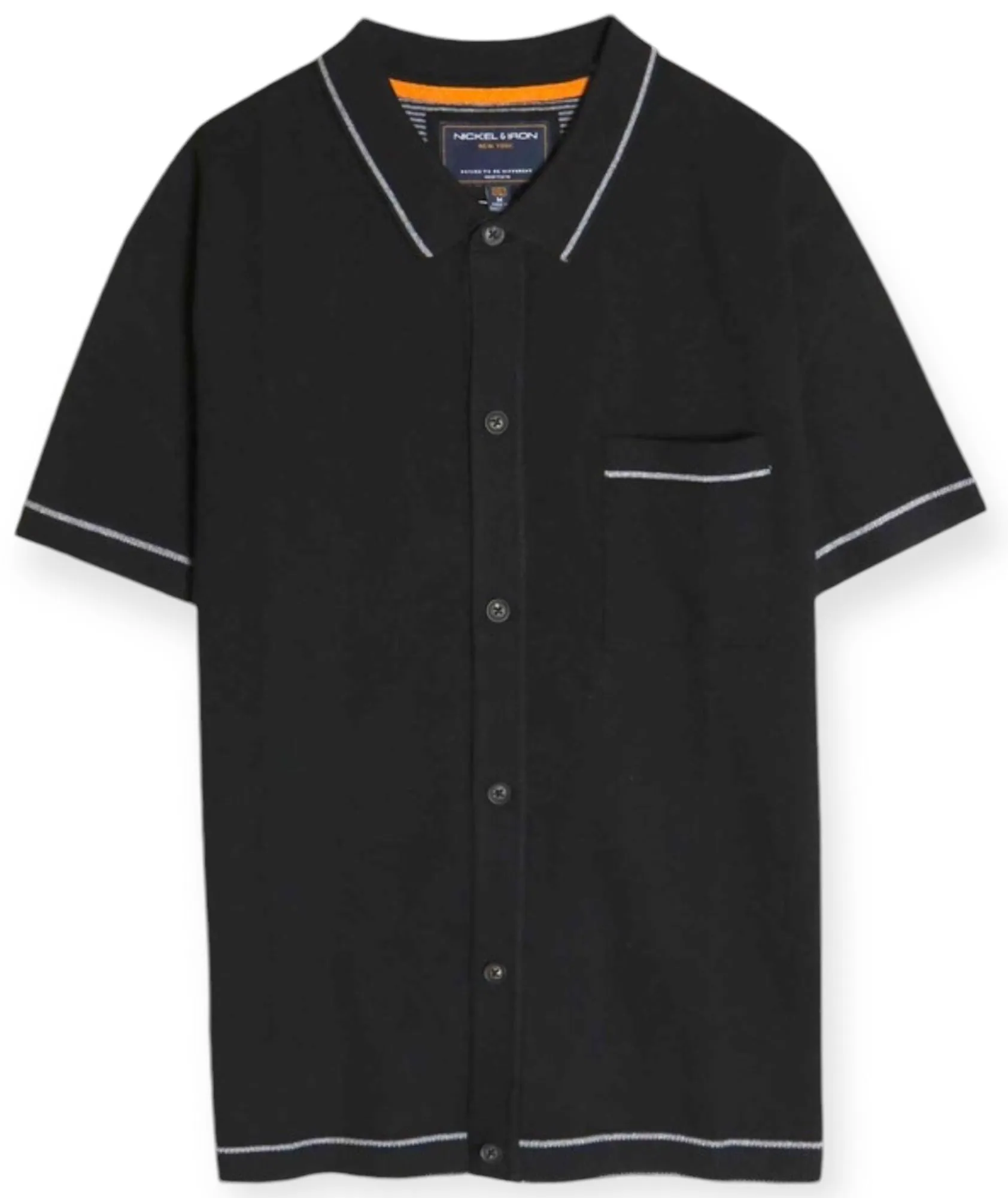 Midnight Black Banded Tipped Polo