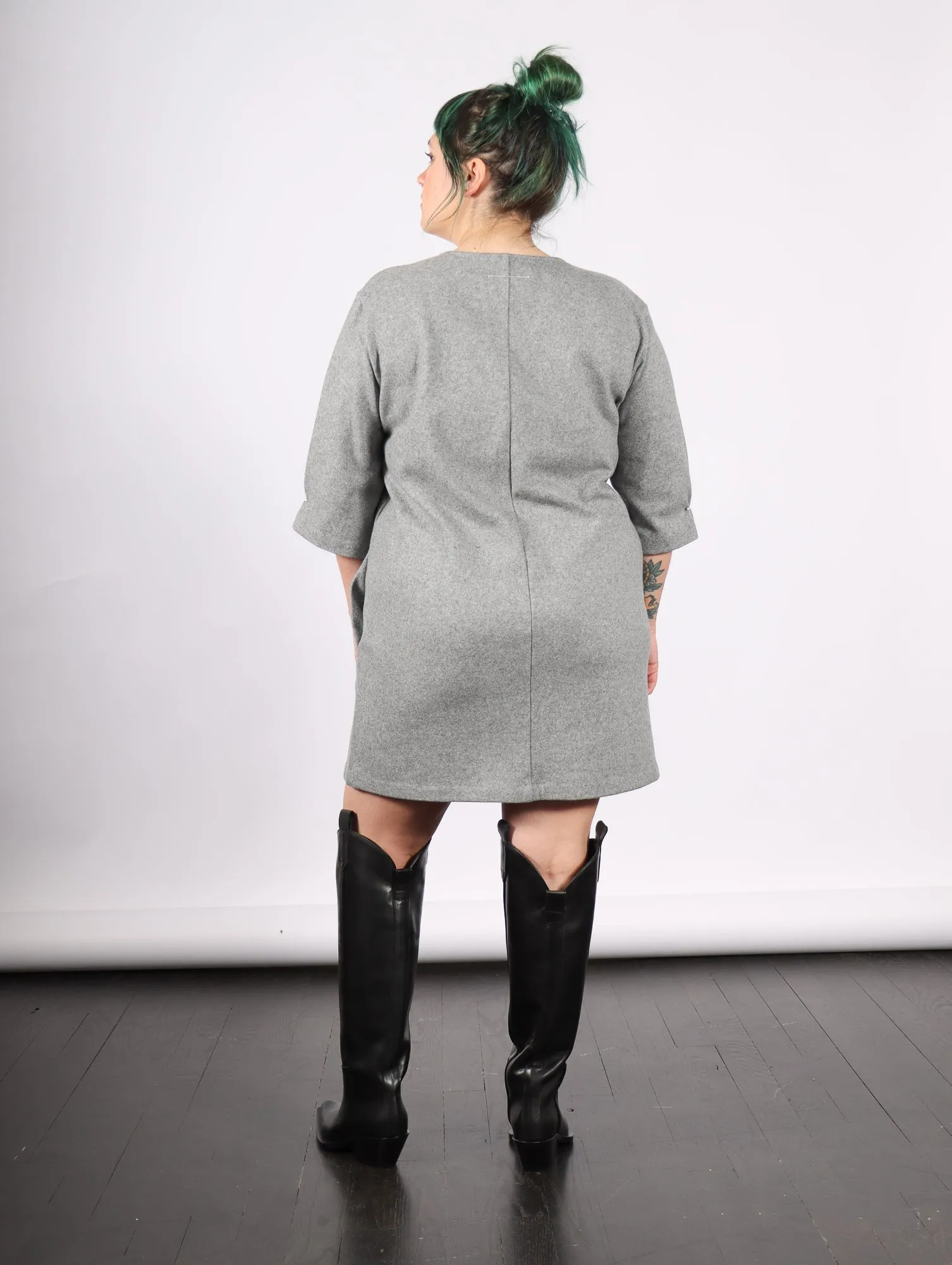 Mini Dress in Grey Melange by MM6 Maison Margiela