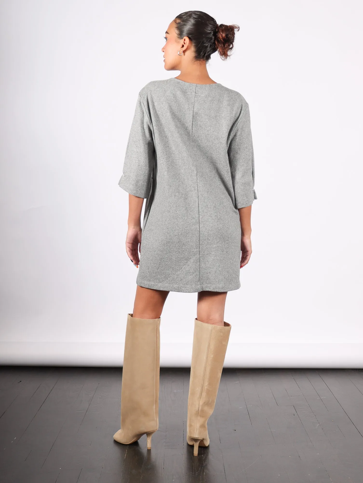 Mini Dress in Grey Melange by MM6 Maison Margiela