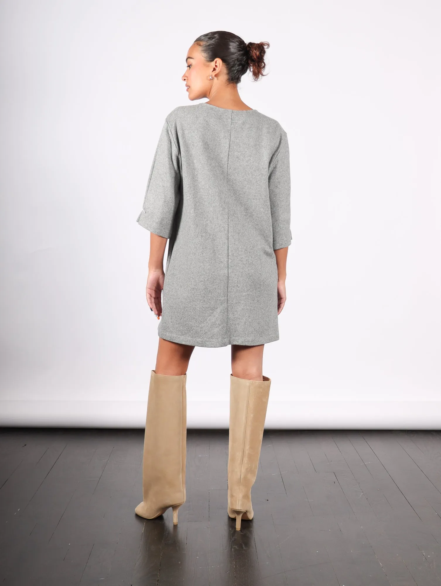 Mini Dress in Grey Melange by MM6 Maison Margiela