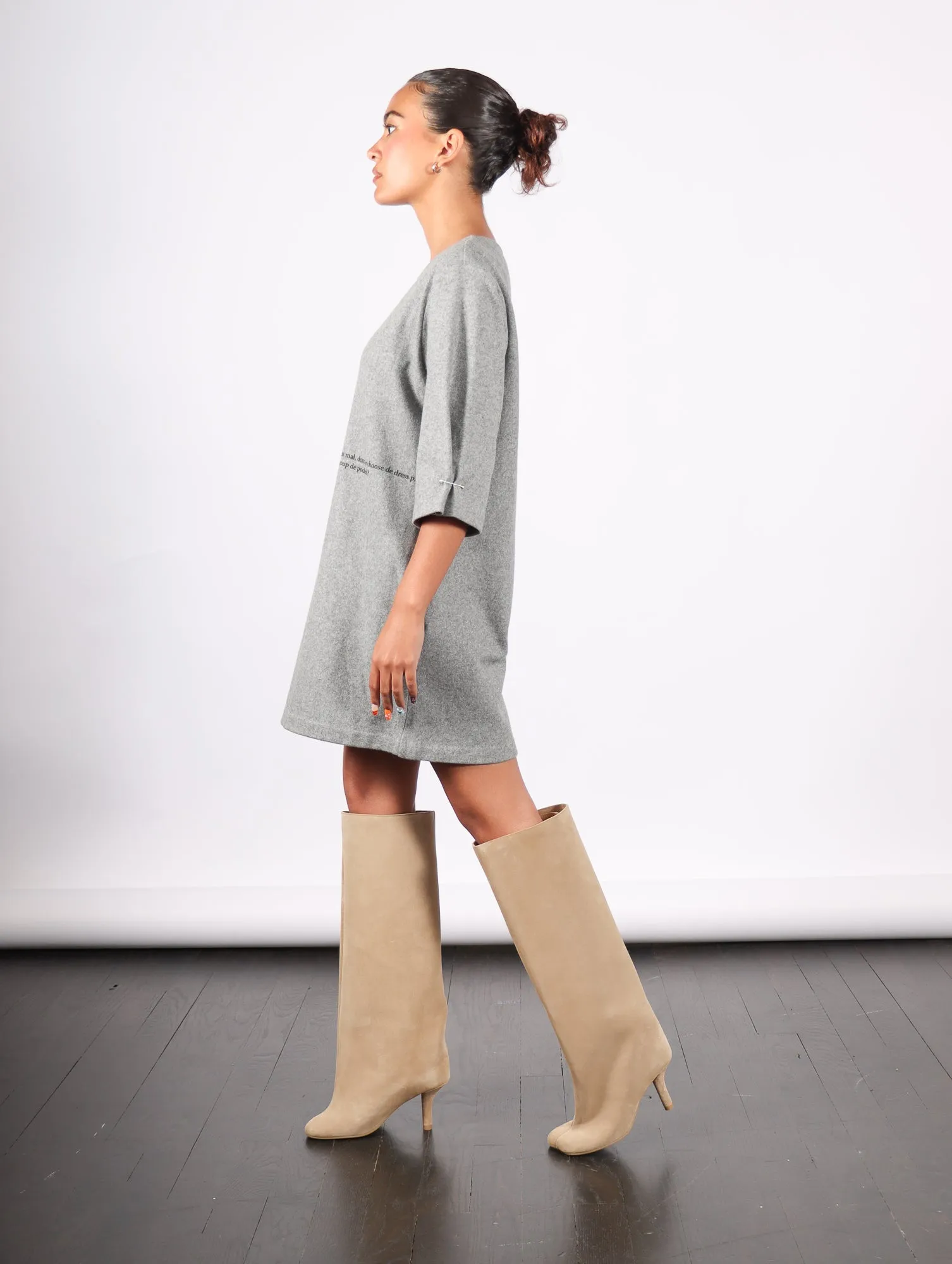 Mini Dress in Grey Melange by MM6 Maison Margiela