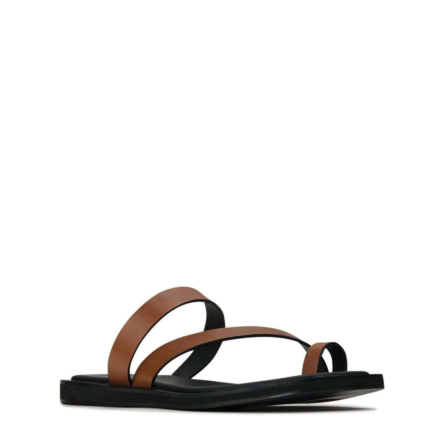 MIRA LEATHER SQUARE TOE SANDALS