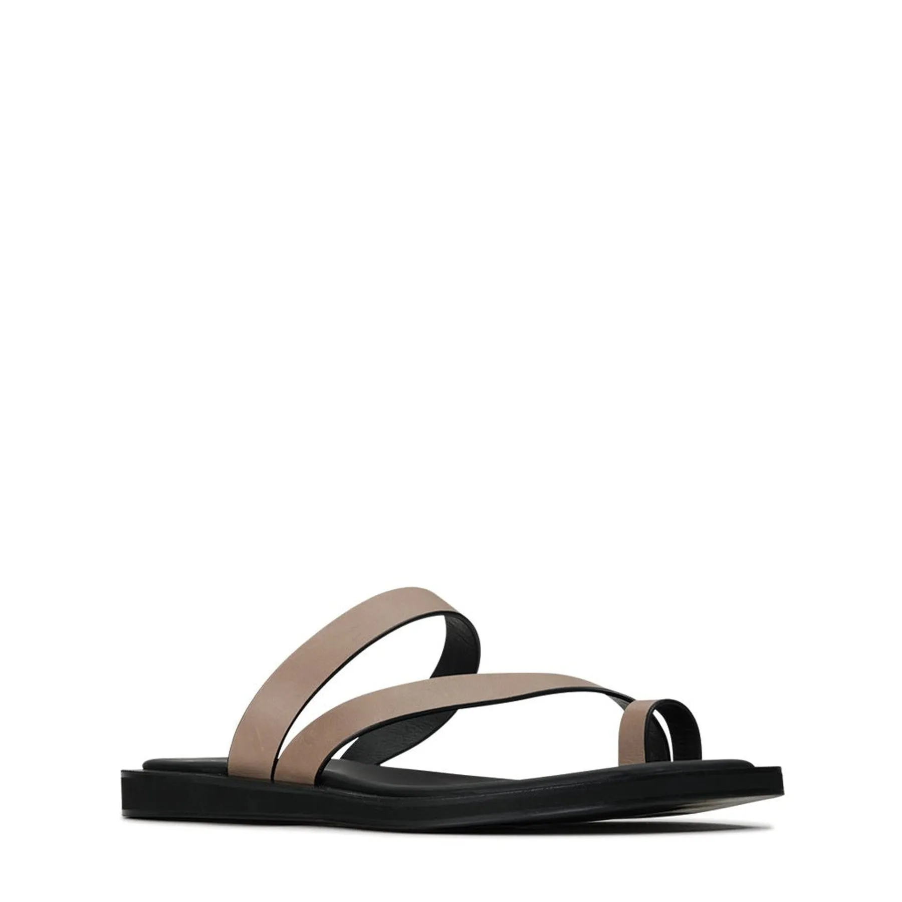 MIRA LEATHER SQUARE TOE SANDALS