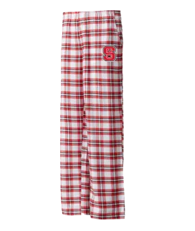 NC State Wolfpack Women's Red/White Block S Sienna Flannel Pants