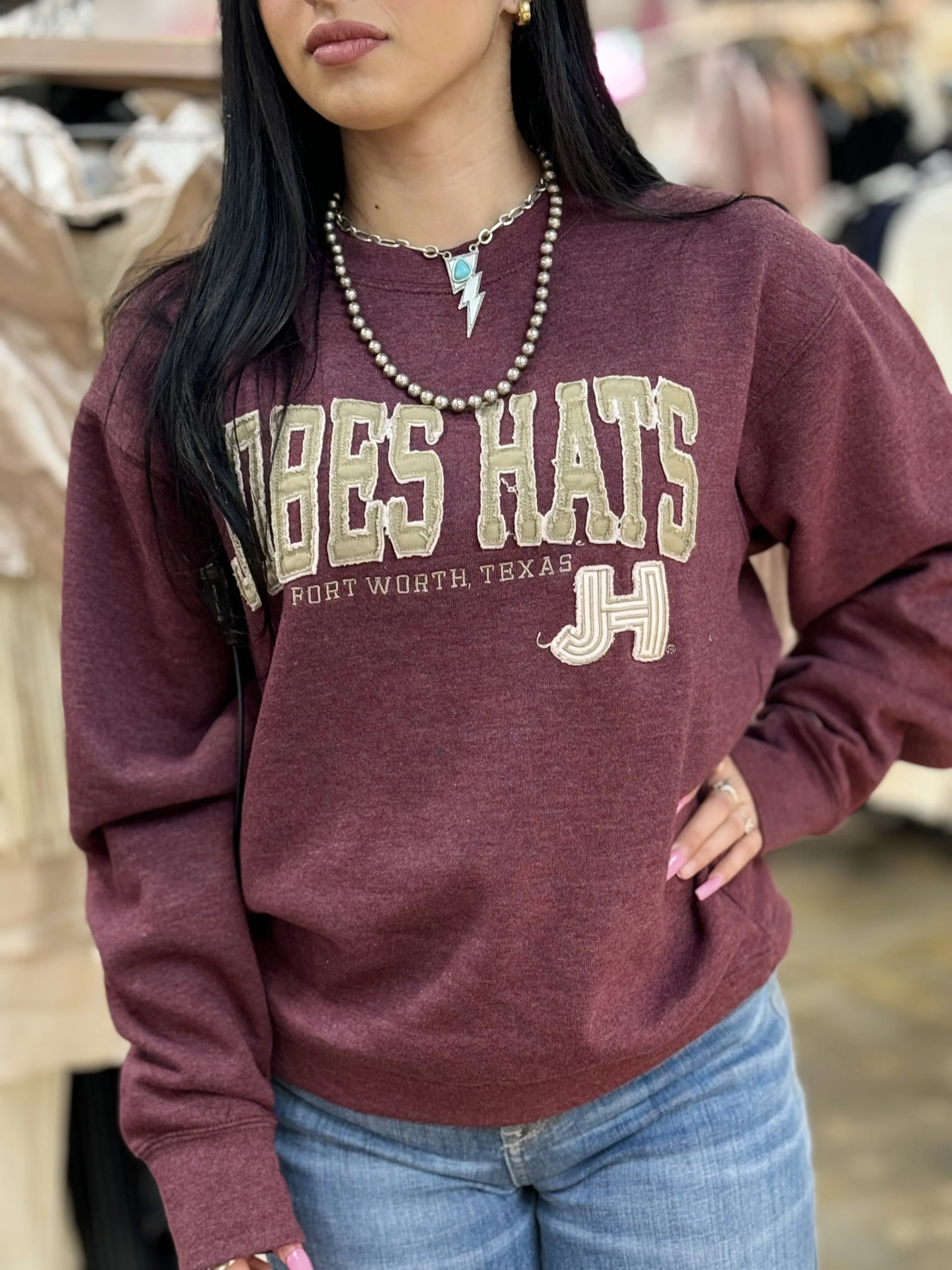 NEW JH Womens Merlot Crew neck Sweater