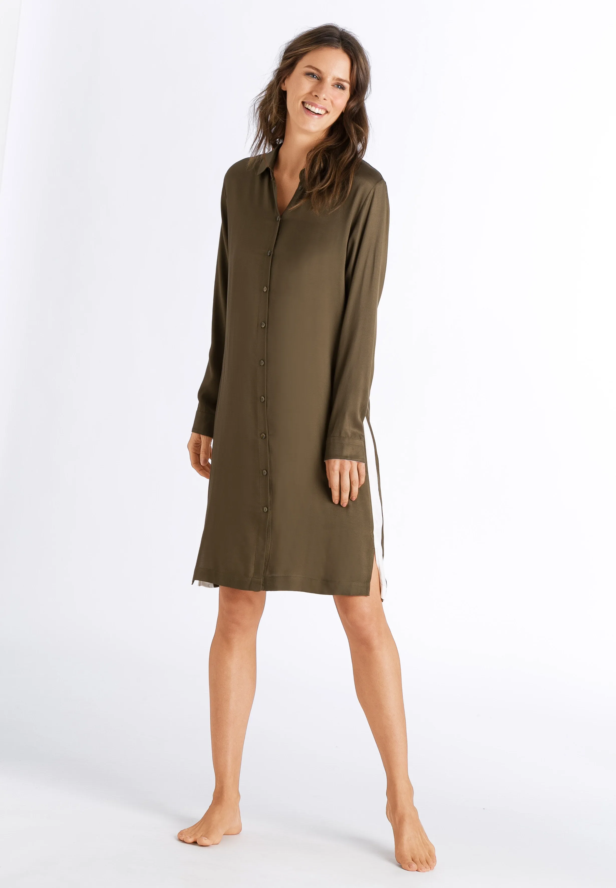 Nori Long Sleeve Nightgown | Strong Olive 76643-1717