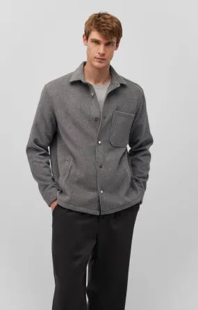 ONE POCKET LONG SLEEVE BUTTON-UP SHIRT IN ANTHRACITE