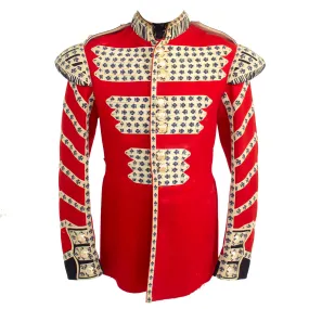 Original British Late 20th Century Scots Guards Drummer Scarlet Red Tunic