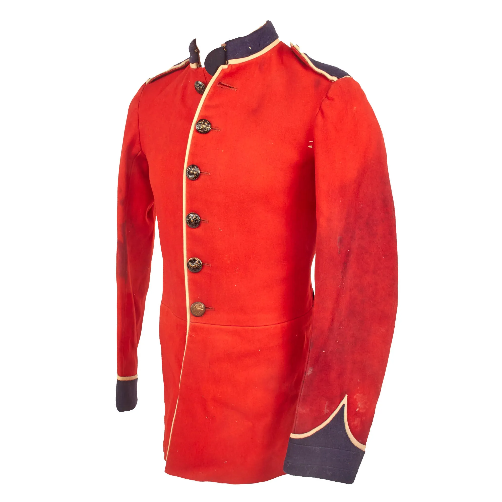 Original British Late Victorian to Pre WWI Era Regimental Scarlet Tunic - Marked As Being “Property of Aldershot Tattoo”