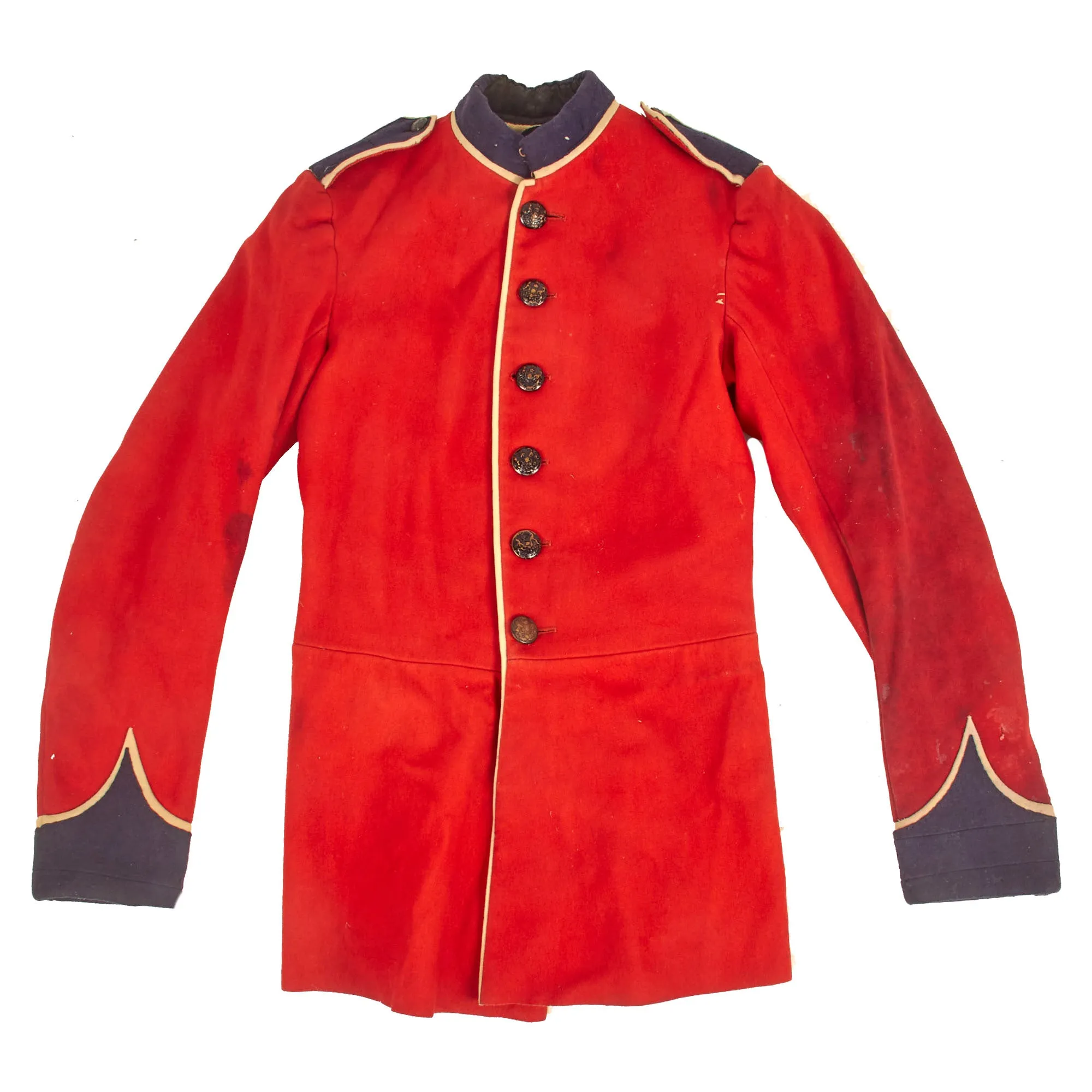 Original British Late Victorian to Pre WWI Era Regimental Scarlet Tunic - Marked As Being “Property of Aldershot Tattoo”