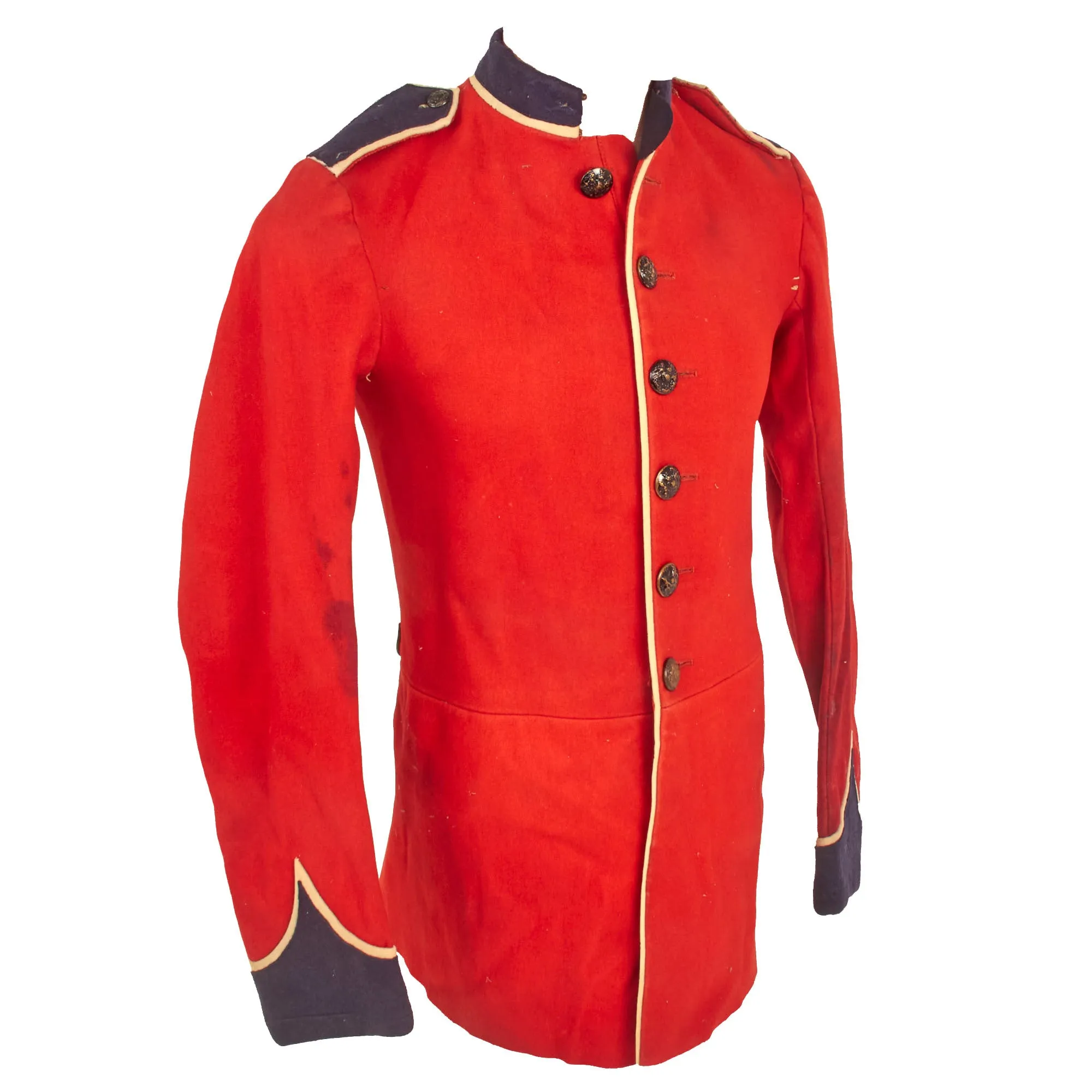 Original British Late Victorian to Pre WWI Era Regimental Scarlet Tunic - Marked As Being “Property of Aldershot Tattoo”