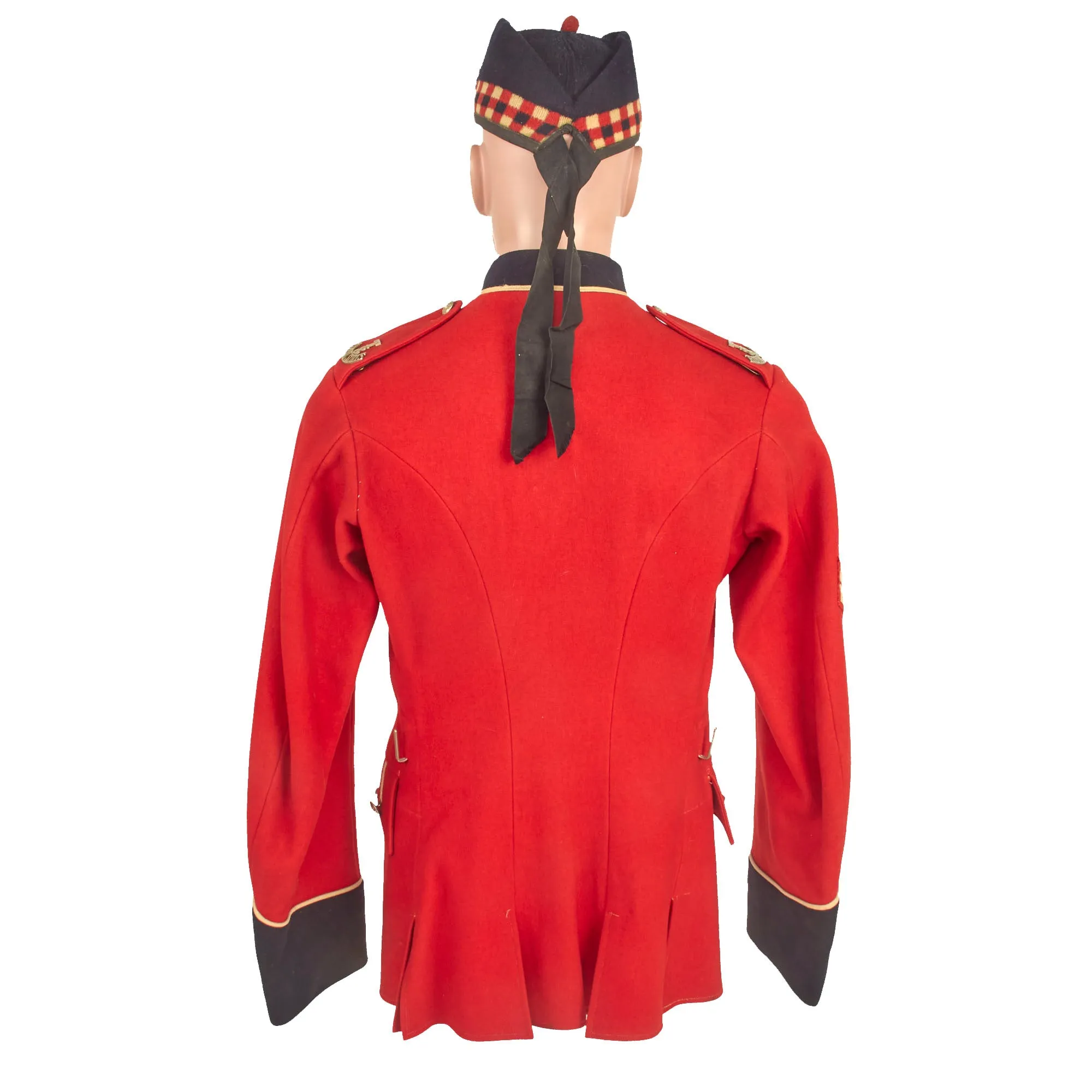 Original British Pre-WWI 8th Territorial Battalion Royal Scots Scarlet Tunic Uniform Set With Trousers and Glengarry Cap