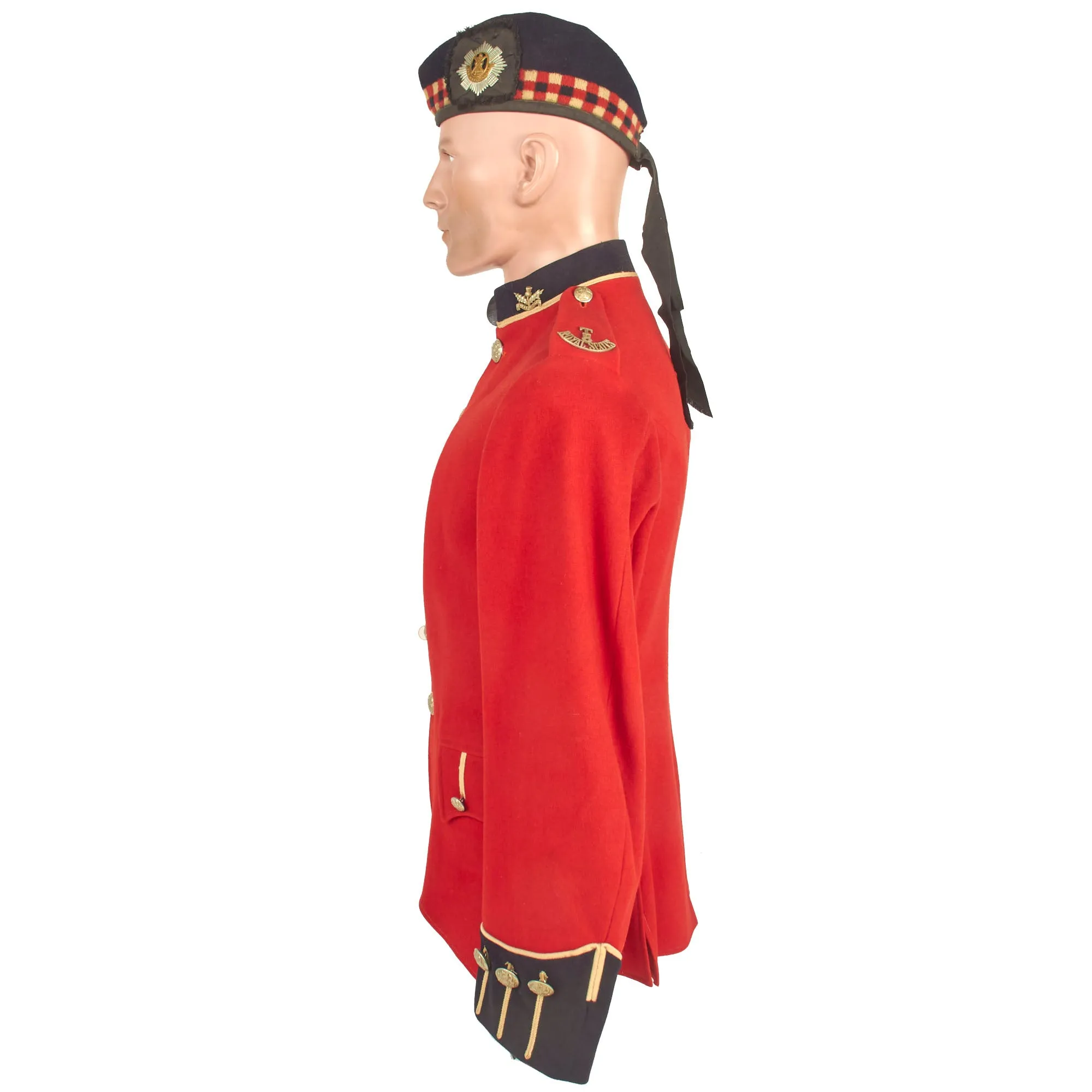 Original British Pre-WWI 8th Territorial Battalion Royal Scots Scarlet Tunic Uniform Set With Trousers and Glengarry Cap