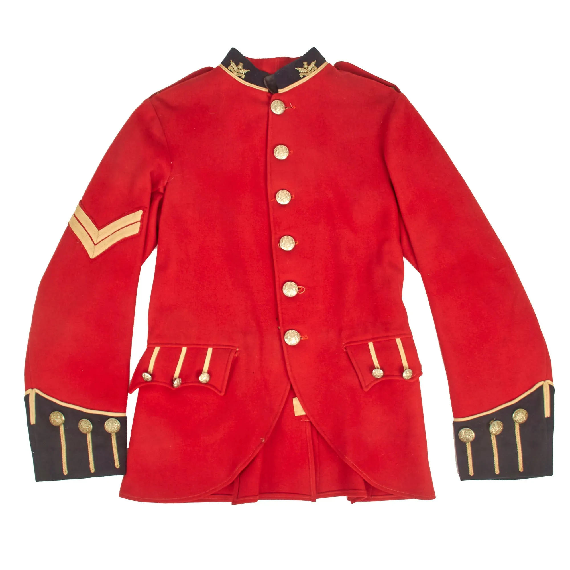 Original British Pre-WWI 8th Territorial Battalion Royal Scots Scarlet Tunic Uniform Set With Trousers and Glengarry Cap