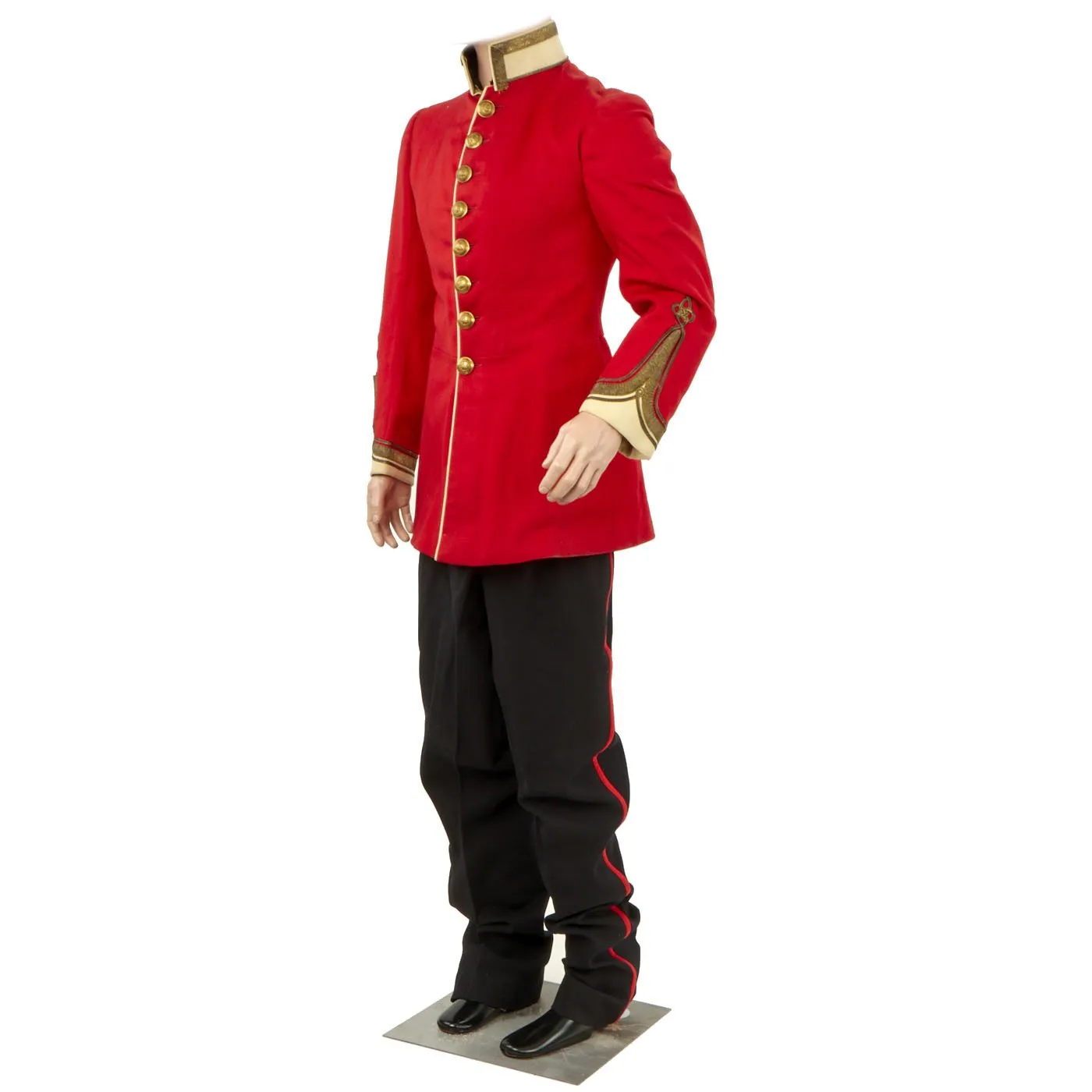 Original British Victorian Era Gloustershire Regiment Scarlet Officer Dress Tunic and Trousers - Identified to Lt. Crawhill