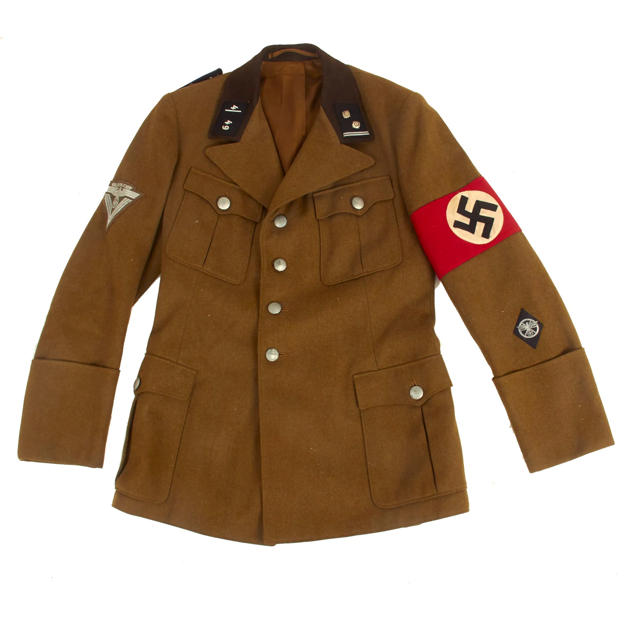 Original Excellent German WWII NSKK Obertruppführer NCO Service Tunic From Motorsturm 4 / Motorstandarte 49