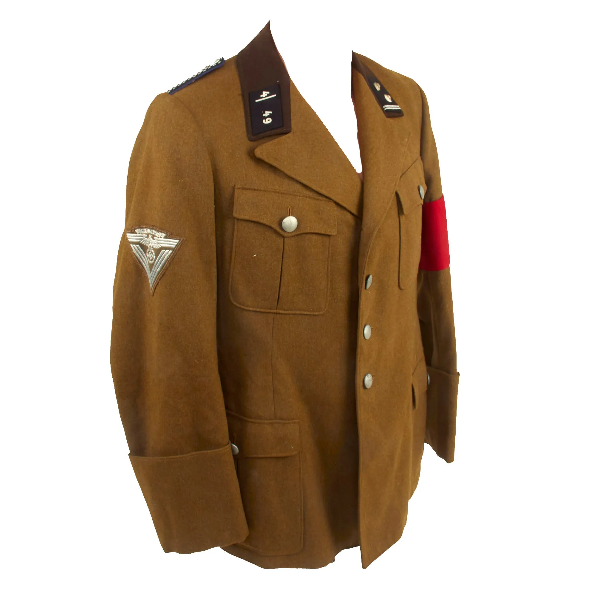 Original Excellent German WWII NSKK Obertruppführer NCO Service Tunic From Motorsturm 4 / Motorstandarte 49