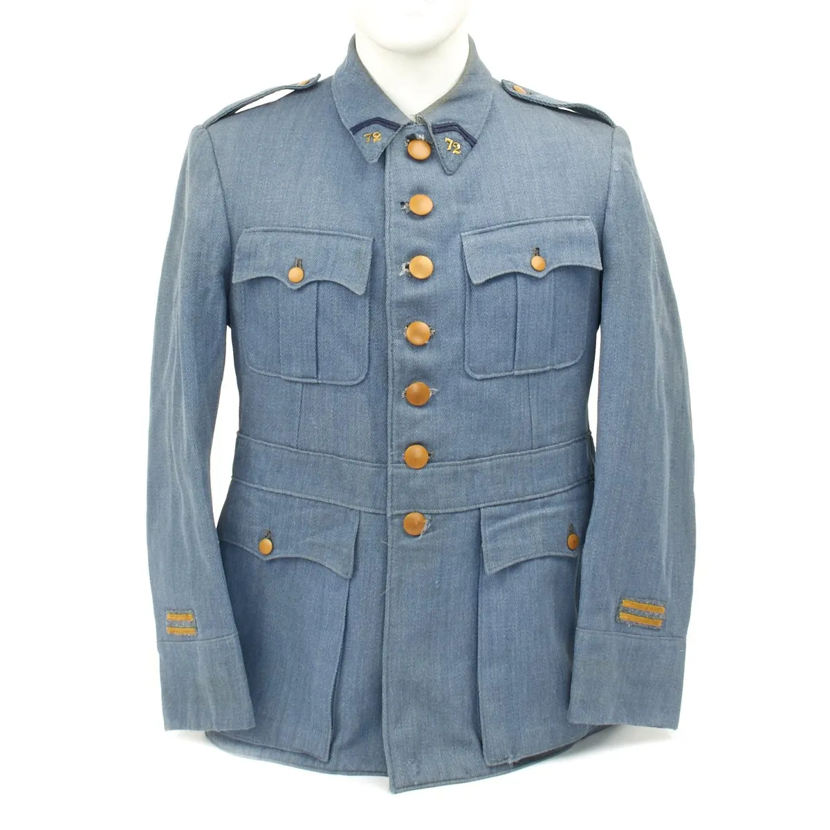 Original French WWI Pattern 1915 Horizon Blue 72nd Infantry Division Uniform