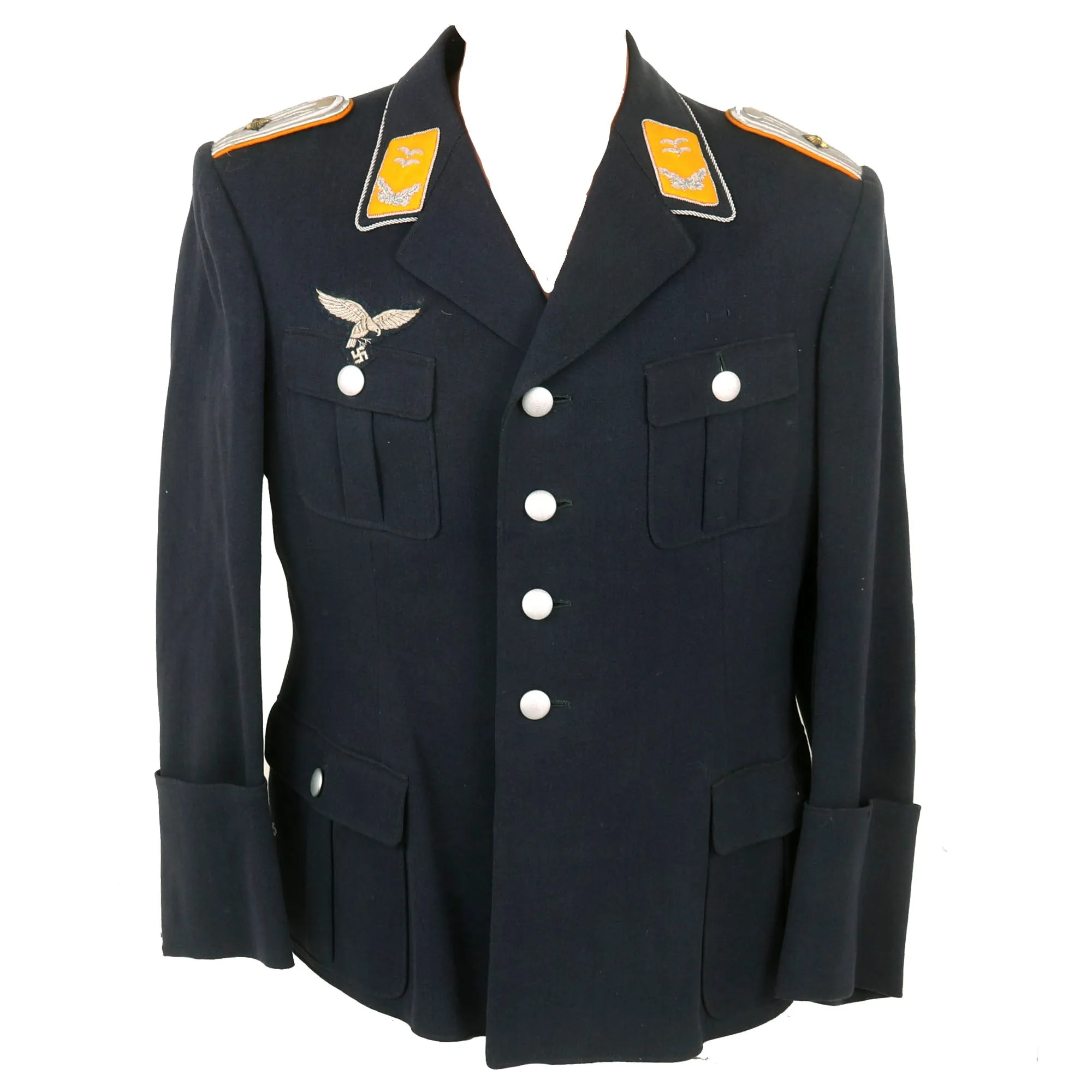 Original German Early WWII Luftwaffe Oberleutnant Officers Fliegerbluse Uniform Tunic with Trousers - Embroidered "Droop-Tail" Eagle