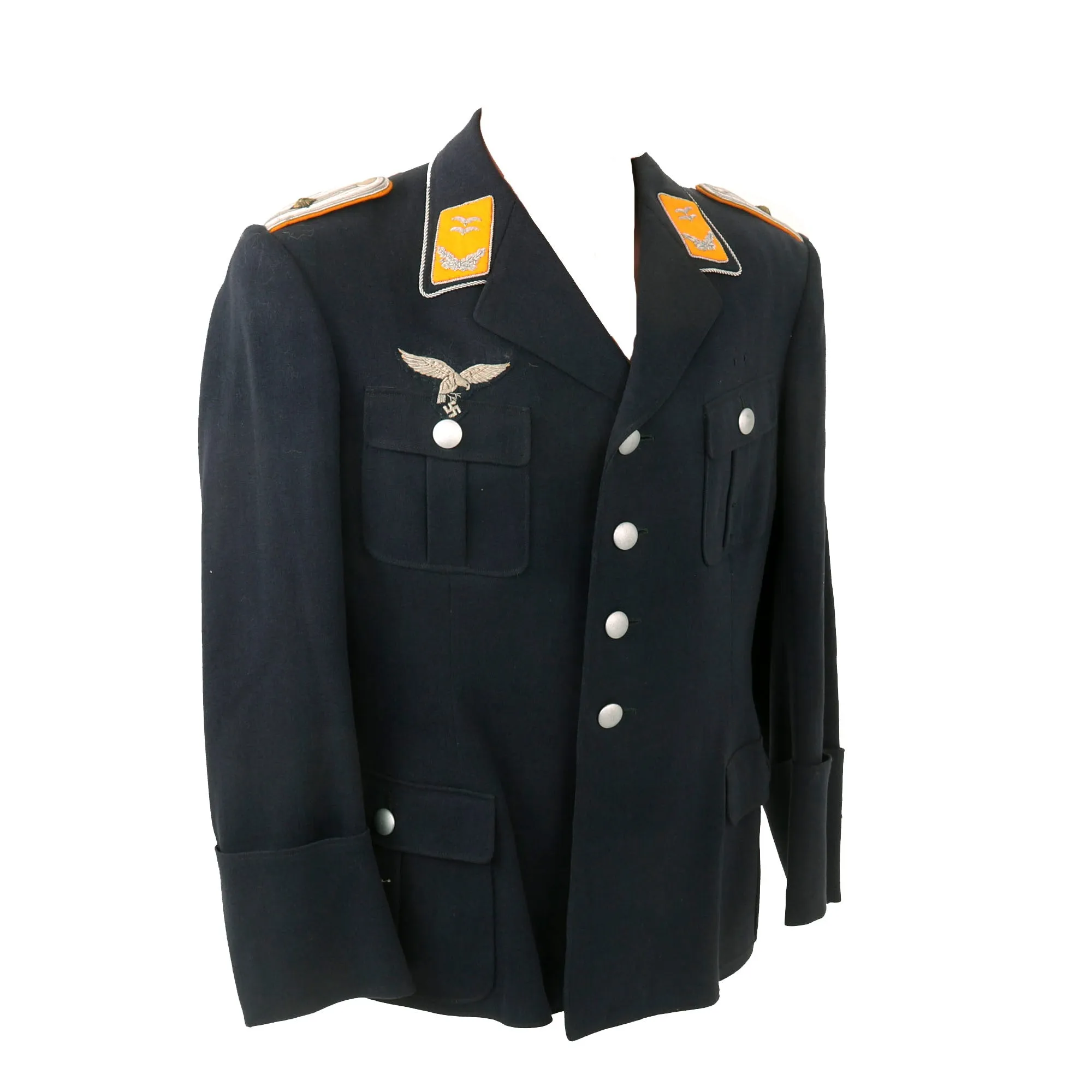 Original German Early WWII Luftwaffe Oberleutnant Officers Fliegerbluse Uniform Tunic with Trousers - Embroidered "Droop-Tail" Eagle