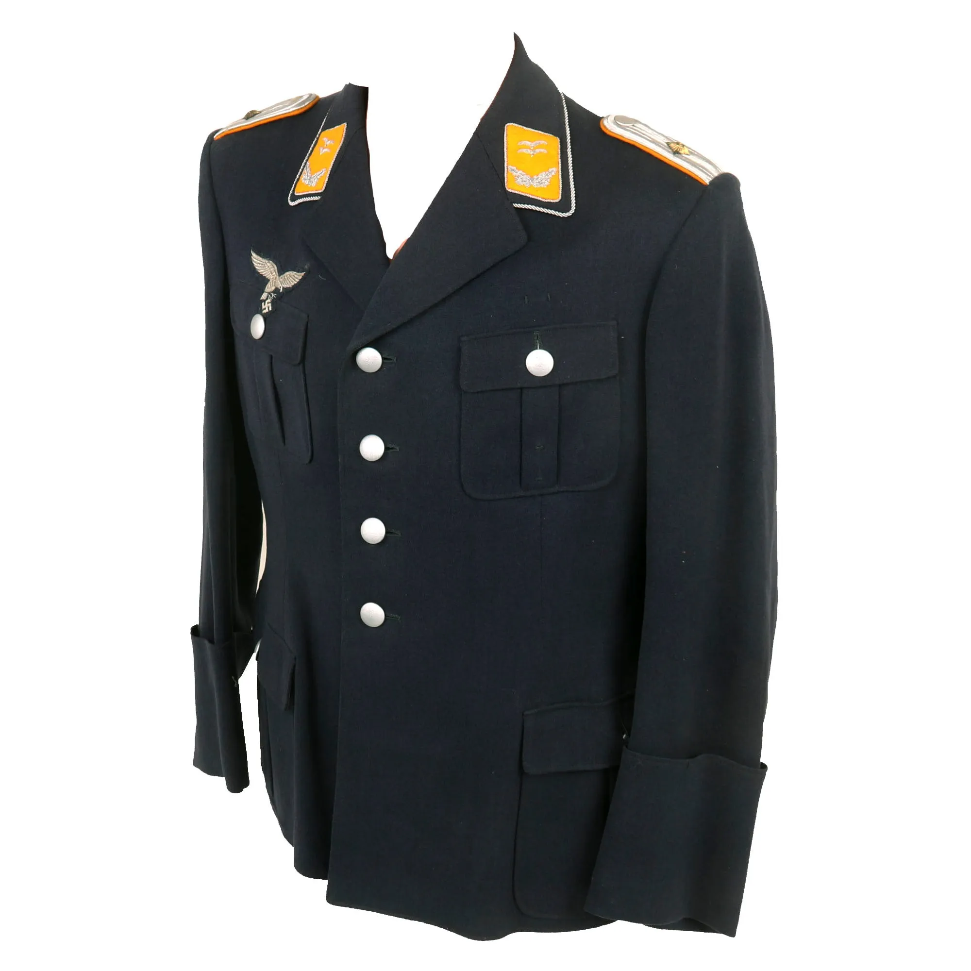 Original German Early WWII Luftwaffe Oberleutnant Officers Fliegerbluse Uniform Tunic with Trousers - Embroidered "Droop-Tail" Eagle