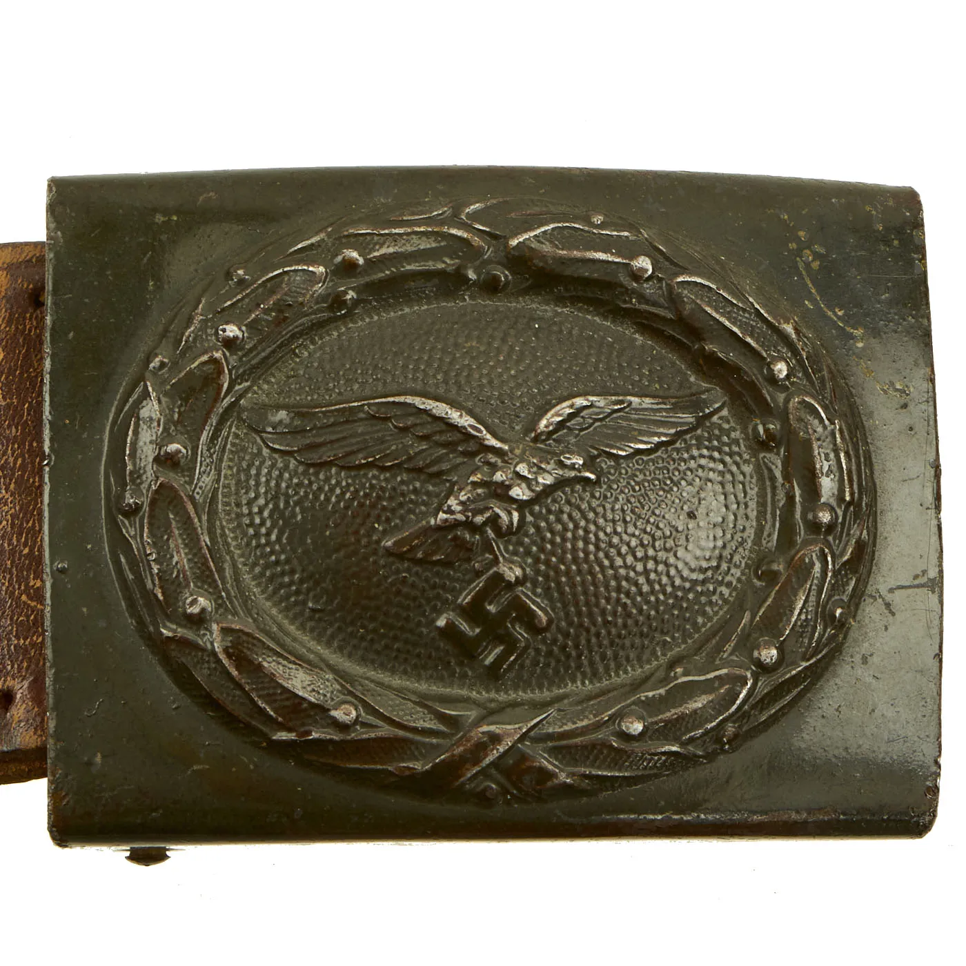 Original German WWII 1940 Luftwaffe Steel Belt Buckle with Tab By Richard Sieper & Söhne, Lüdenscheid