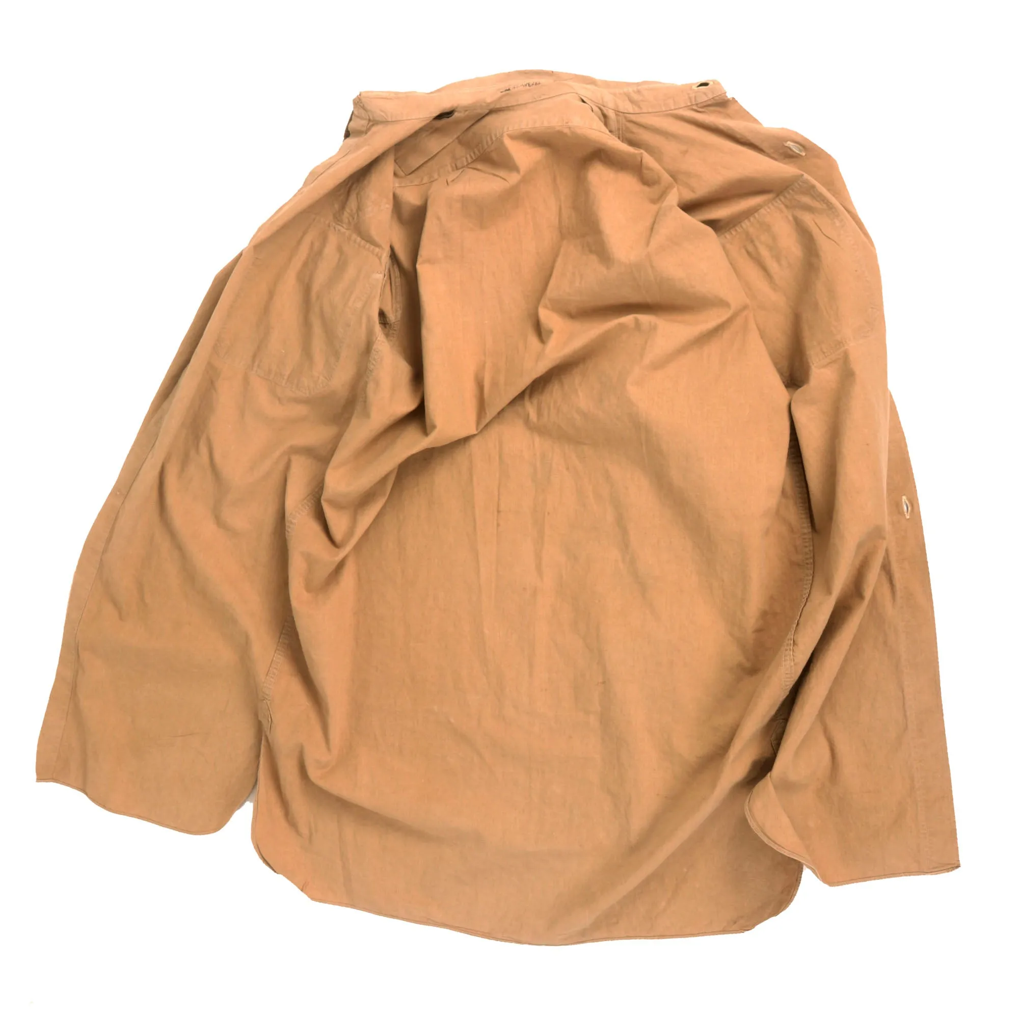 Original German WWII Afrika Korps Luftwaffe Flight NCO Tan Tropical Uniform Flight Jacket Shirt - Size II 38cm Collar