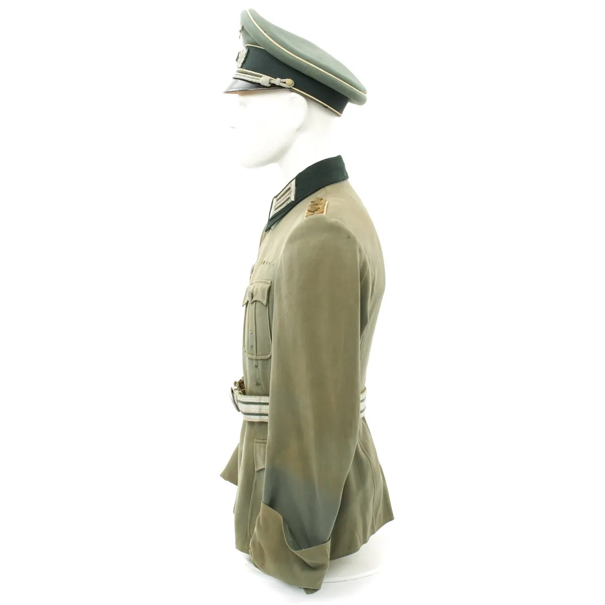 Original German WWII Army Colonel Tailored Uniform - Tunic, Belt, Visor Cap by Erel