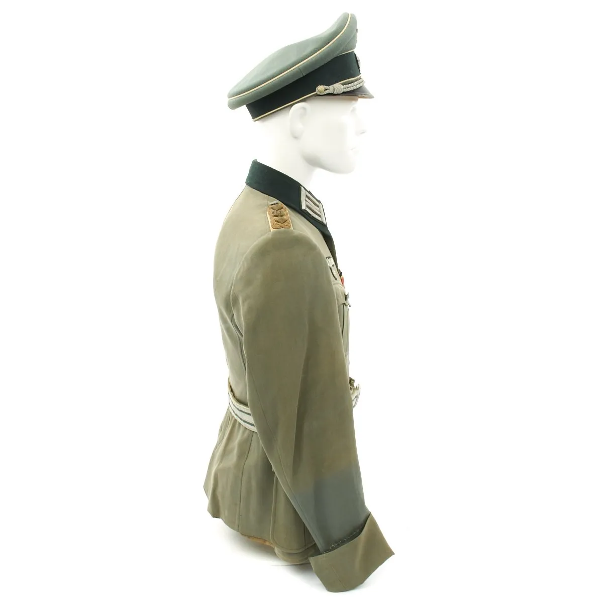 Original German WWII Army Colonel Tailored Uniform - Tunic, Belt, Visor Cap by Erel