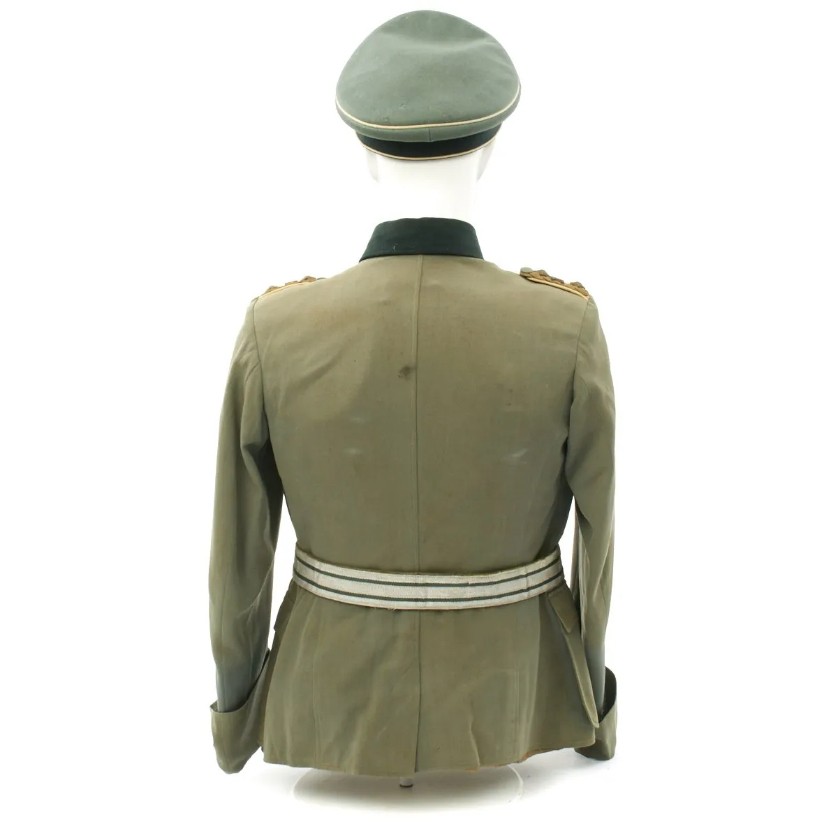 Original German WWII Army Colonel Tailored Uniform - Tunic, Belt, Visor Cap by Erel