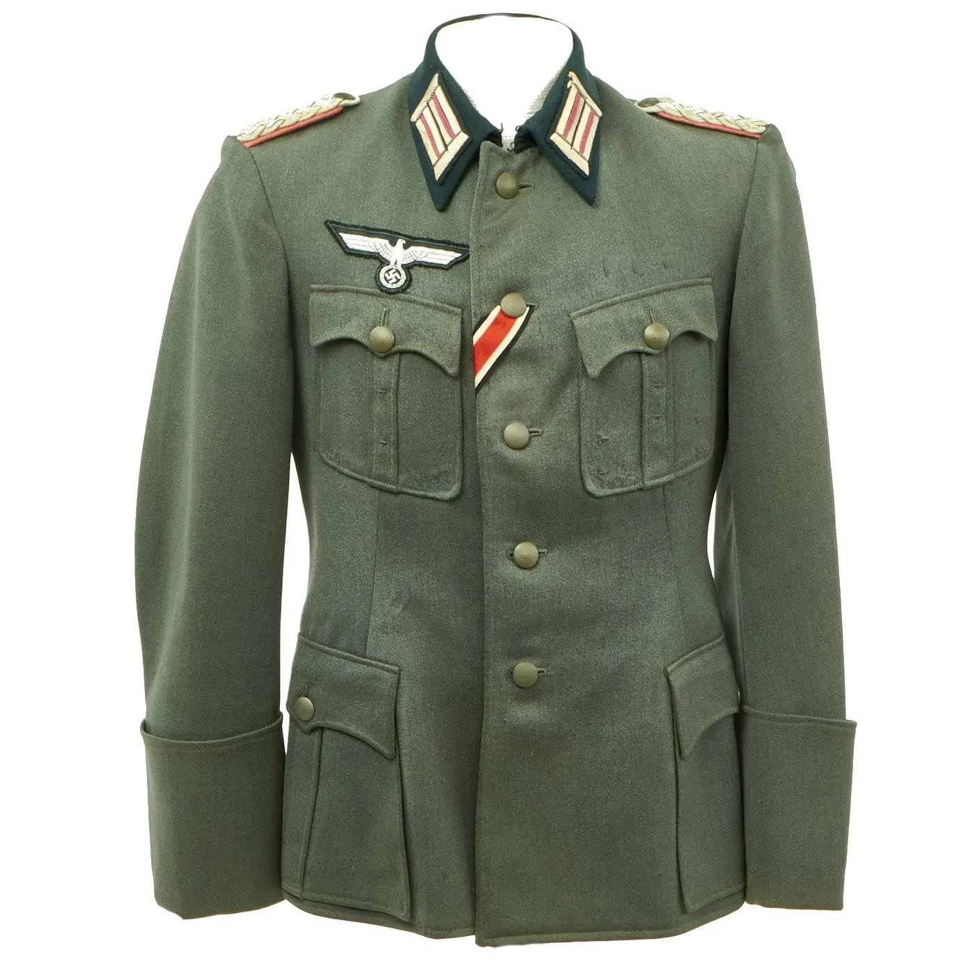 Original German WWII Army Panzer Major M-36 Uniform Tunic with Trousers - Tailor Made