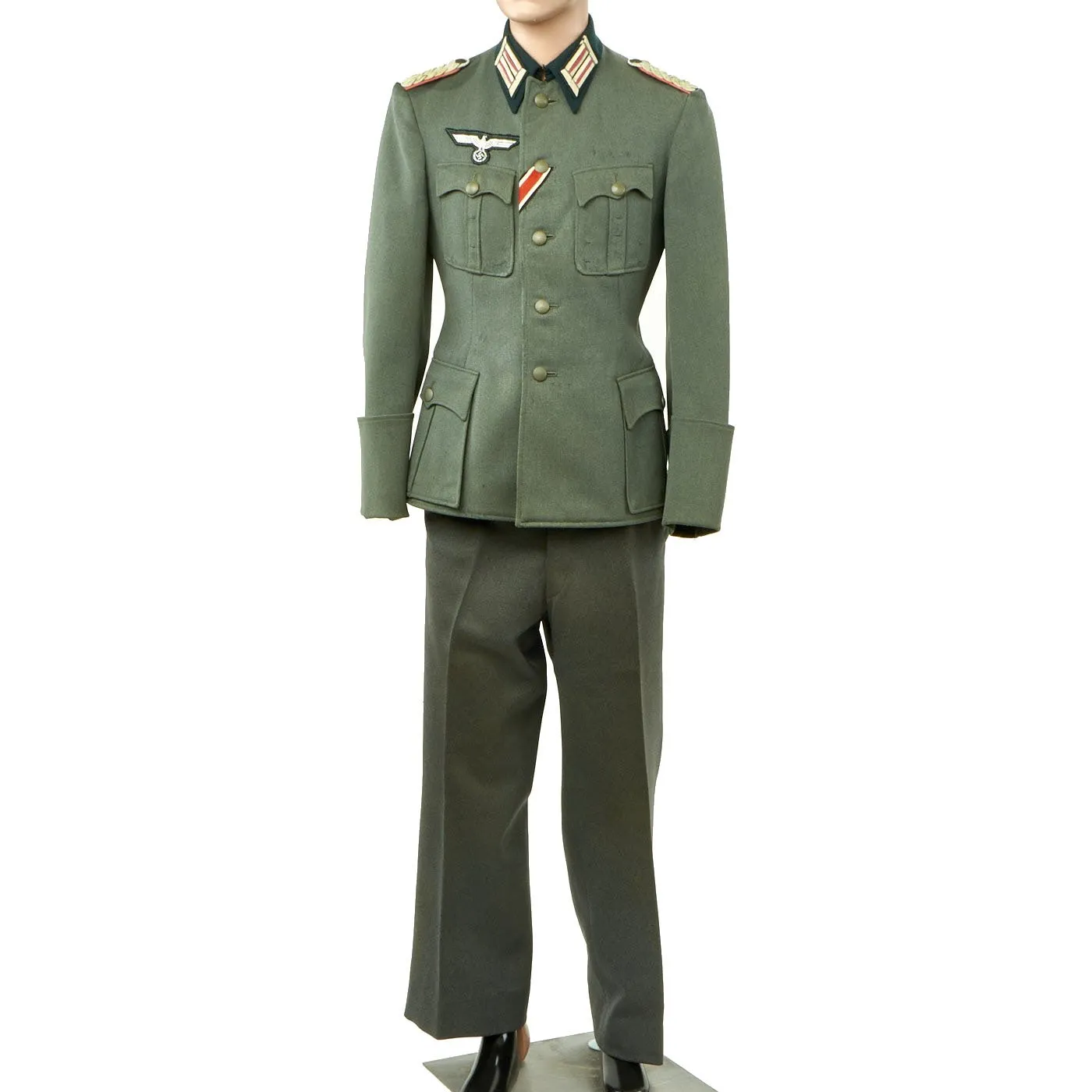 Original German WWII Army Panzer Major M-36 Uniform Tunic with Trousers - Tailor Made