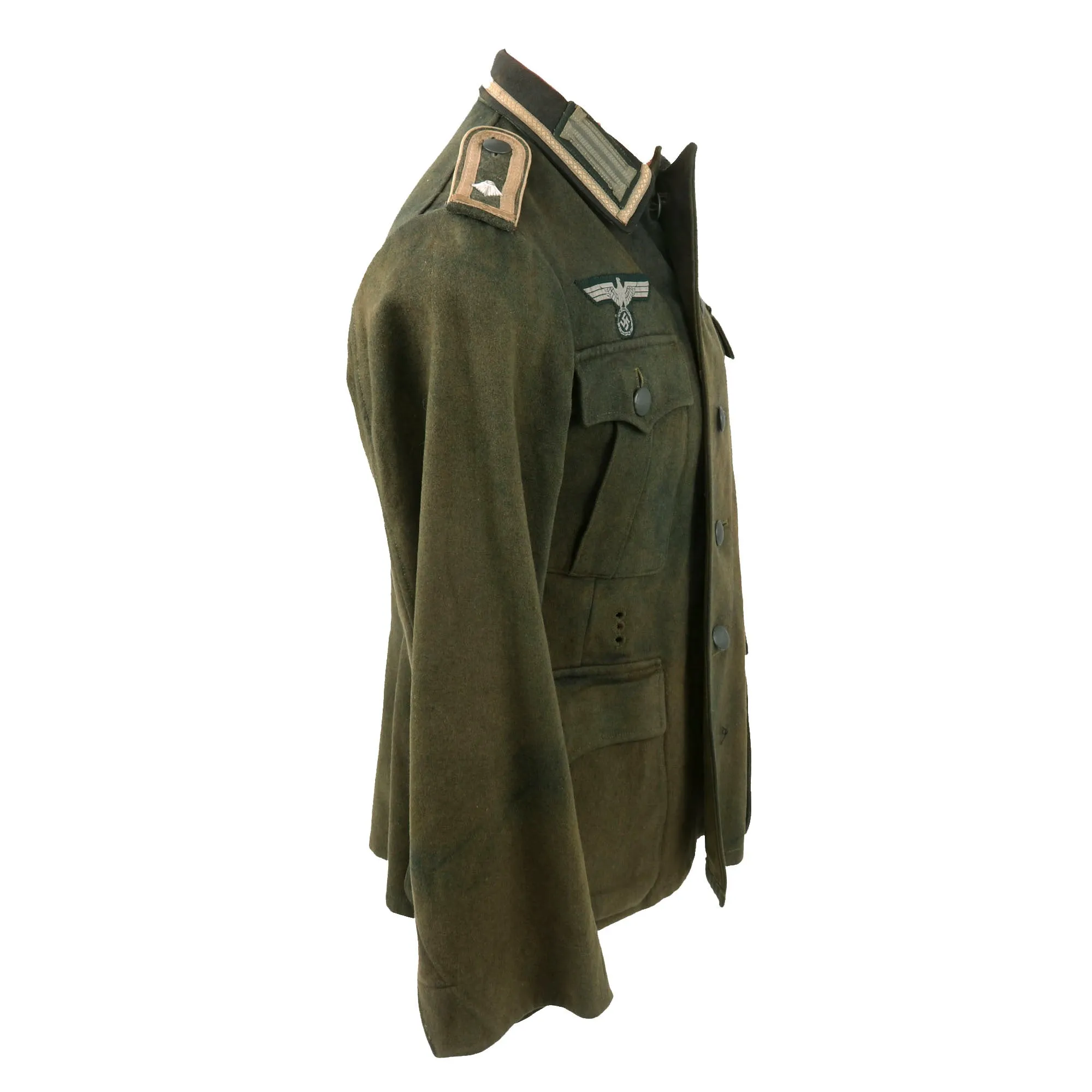 Original German WWII Depot Refitted Heer Army Infantry Feldwebel NCO M36 Uniform Tunic - Replica Shoulder Boards