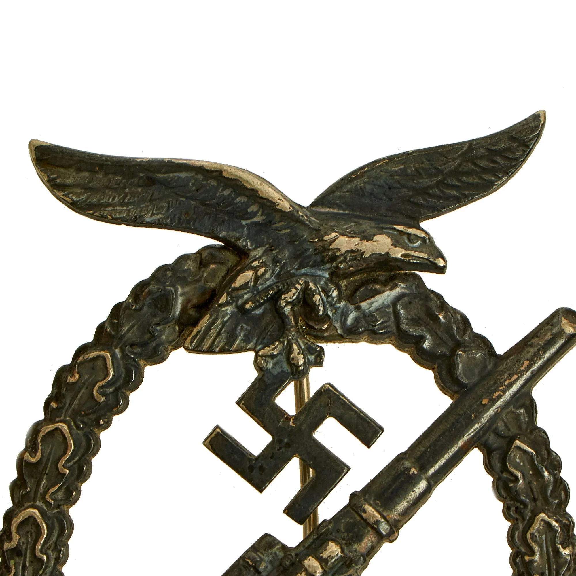 Original German WWII Early War Luftwaffe Anti-Aircraft Flak Battle Badge in Tombak - Unmarked