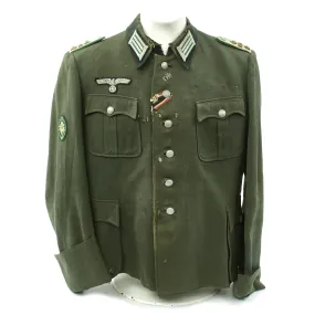 Original German WWII Gebirgsjäger 136th Regiment 2nd Gebirgsjäger Division Officer M1940 Fedlbluse Uniform Tunic