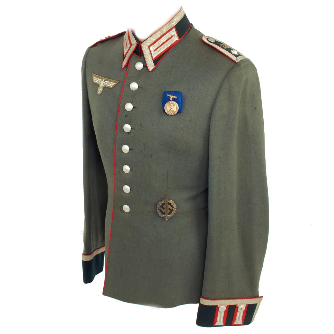 Original German WWII Heer 26th Artillery Regiment Ordnance Technician NCO M35 Waffenrock Dress Tunic - With Long Service Award and SA Sports Badge