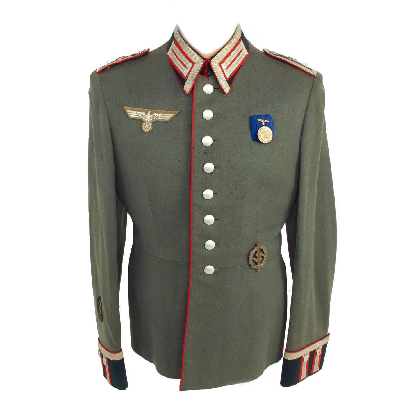 Original German WWII Heer 26th Artillery Regiment Ordnance Technician NCO M35 Waffenrock Dress Tunic - With Long Service Award and SA Sports Badge