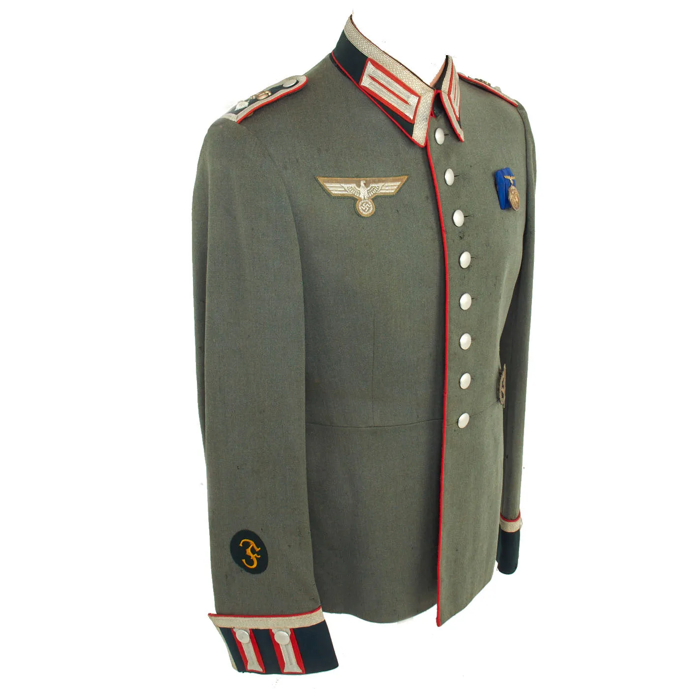 Original German WWII Heer 26th Artillery Regiment Ordnance Technician NCO M35 Waffenrock Dress Tunic - With Long Service Award and SA Sports Badge