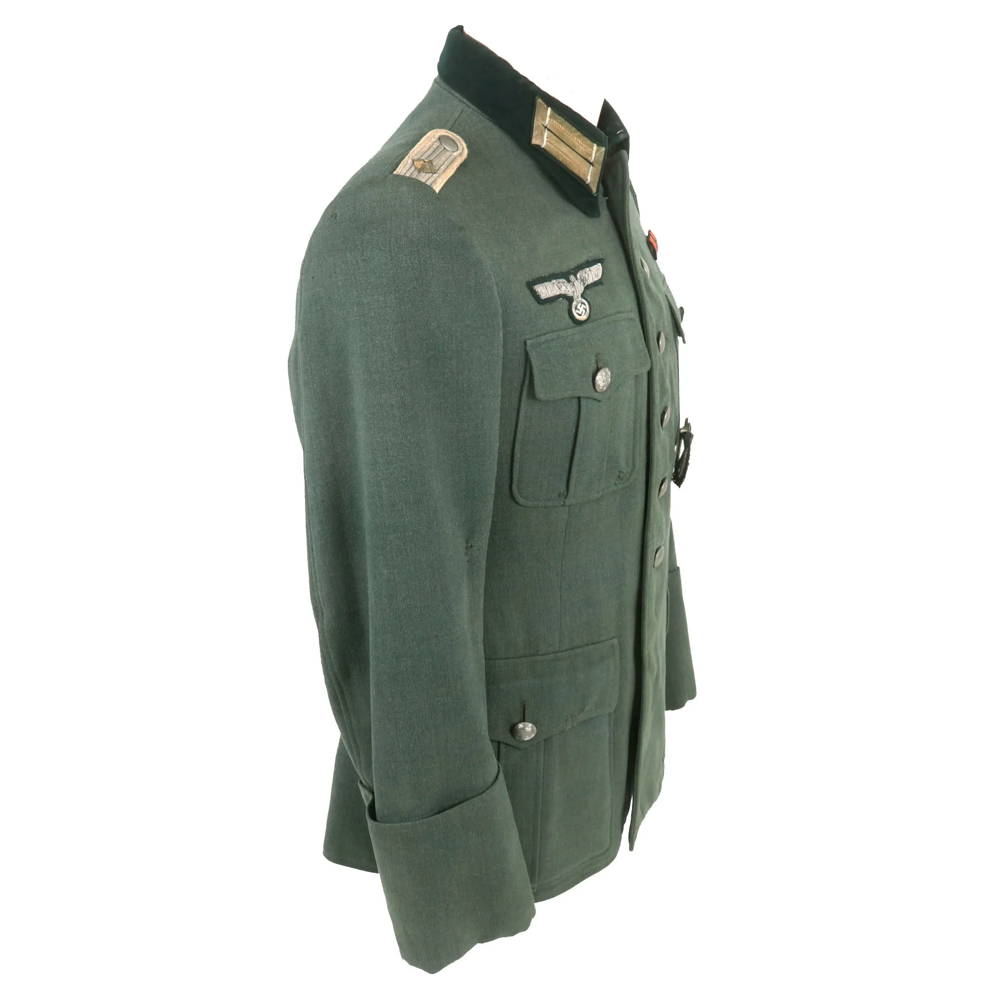 Original German WWII Heer Infantry Oberleutnant's M36 Field Uniform Tunic with IAB, Wound Badge, PAB & Ribbon Bar