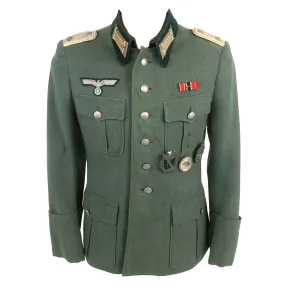 Original German WWII Heer Infantry Oberleutnant's M36 Field Uniform Tunic with IAB, Wound Badge, PAB & Ribbon Bar