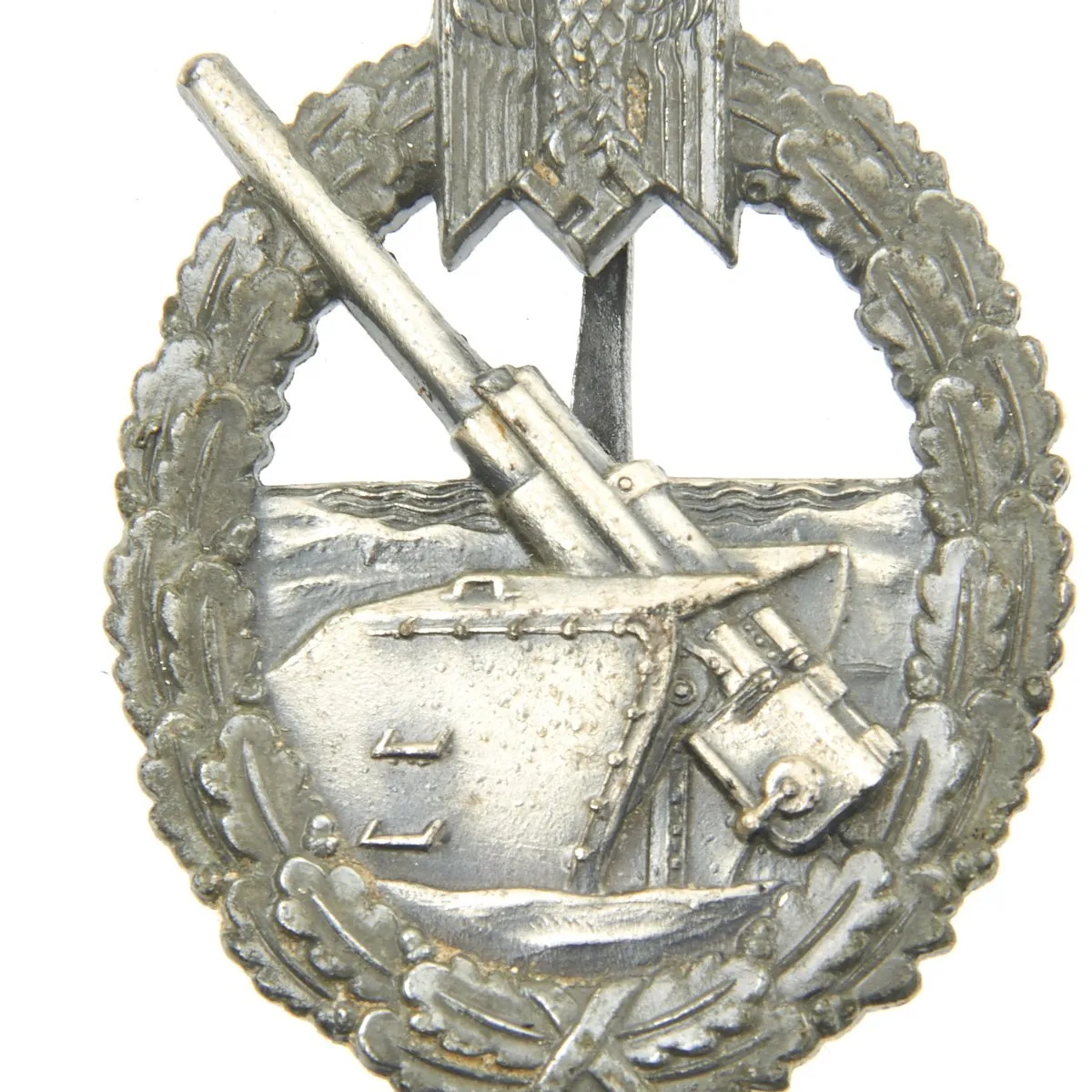 Original German WWII Kriegsmarine Coastal Artillery Badge by Funke & Brüninghaus, Lüdenscheid