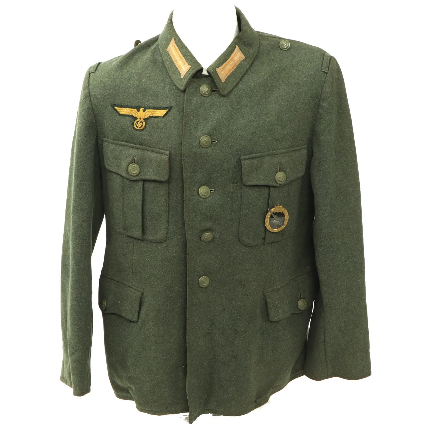 Original German WWII Kriegsmarine Coastal Artillery Enlisted Tunic with Badge