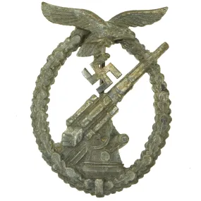 Original German WWII Luftwaffe Anti-Aircraft Flak Battle Badge by F. W. Assmann & Söhne