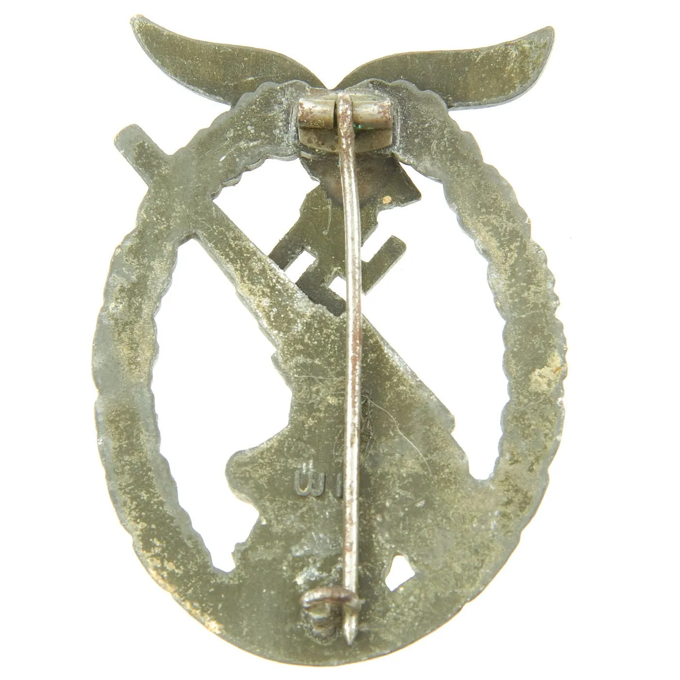 Original German WWII Luftwaffe Anti-Aircraft Flak Battle Badge by Walter Henlein of Gablonz